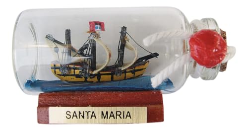 Sea-Club Flaschenschiff - Santa Maria Buddelschiff Glas/Holz/Messing B=6cm Ø=3cm von Sea-Club