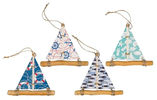 Sea-Club Hänger - Segelboot Maritime Deko Treibholz/Karton 12x1cm von Sea-Club