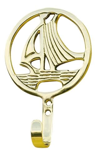 Sea-Club Haken - Boot Wandhaken Messing 9x14cm Maritime Dekoration von Sea-Club