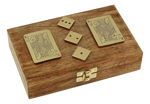 Sea-Club Karten- & Würfel-Box Spiel Mango-Holz/Messing 18x12cm Sea-Club Karten- & Würfel-Box Spiel Mango-Holz/Messing 18x12cm von Sea-Club