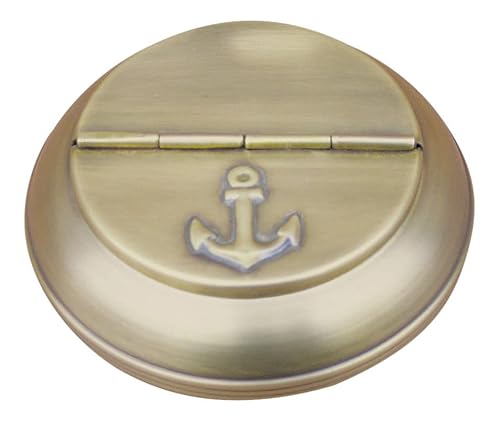 Sea-Club Klappaschenbecher Ascher Messing antik Ø=10cm Maritime Deko von Sea-Club