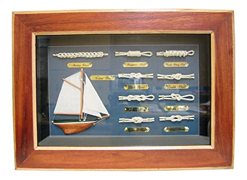 Sea-Club Knotentafel hinter Glas Knotenbild Holz 36x26cm Maritime Dekoration von Sea-Club