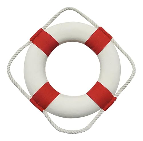 Sea-Club Rettungsring Maritime Deko Styropor/Stoff Ø=20cm rot/Weiss von Sea-Club