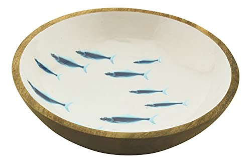 Sea-Club Schale - Fische, Mango-Holz emailliert, ø 30cm, H: 7,5cm von Sea-Club