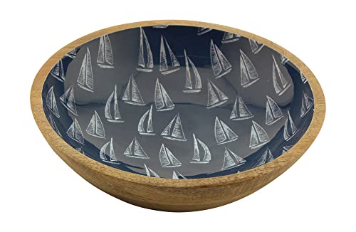 Sea-Club Schale - Segelboote, Mango-Holz emailliert, ø 25cm, H: 7,5cm von Sea-Club