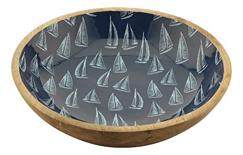 Sea-Club Schale - Segelboote, Mango-Holz emailliert, ø 30cm, H: 7,5cm von Sea-Club