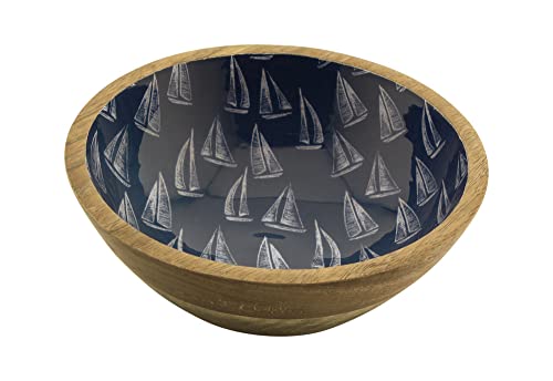 Sea-Club Schale - Segelboote, Mango-Holz emailliert,ø: 20cm, H: 7,5cm von Sea-Club