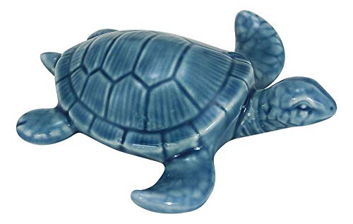 Sea-Club Schildkröte Maritime Deko Steingut lackiert B=11cm blau von Sea-Club