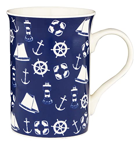 Sea-Club Tasse/Kaffeebecher - Maritim in Geschenkbox Maritime Deko Porzellan Ø=7cm blau/weiß von Sea-Club