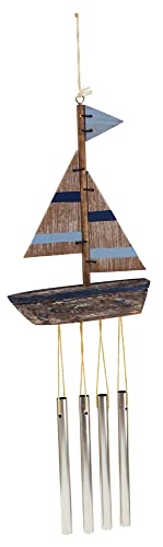 Sea-Club Windspiel - Boot Maritime Deko Holz/Metall 13x49cm von Sea-Club