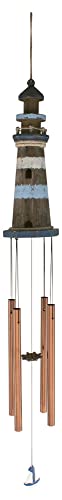 Sea-Club Windspiel - Leuchtturm Maritime Deko Holz/Metall 10x90cm von Sea-Club