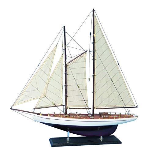 Segelyacht Holz mit Stoffsegel, L: 71cm, H: 74cm von Sea-Club