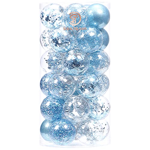 Sea Team 60mm/2.36" Feine dekorative Kleinigkeit mit Gemälde & funkelndem Weihnachtsbaumschmuck als Thema, Christbaumkugel-Set—30 Stück von Sea Team
