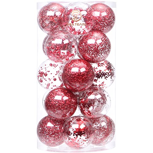 Sea Team 80mm/3.15" Feine dekorative Kleinigkeit mit Gemälde & funkelndem Weihnachtsbaumschmuck als Thema, Christbaumkugel-Set—20 Stück von Sea Team