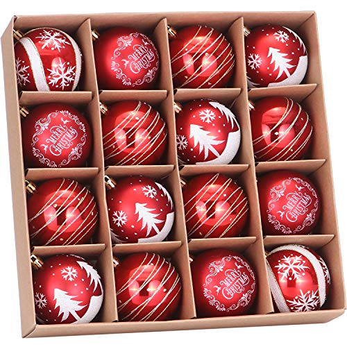 Sea Team Feine dekorative Kleinigkeit mit Gemälde & funkelndem Weihnachtsbaumschmuck als Thema, Christbaumkugel-Set (80mm/3.15") von Sea Team