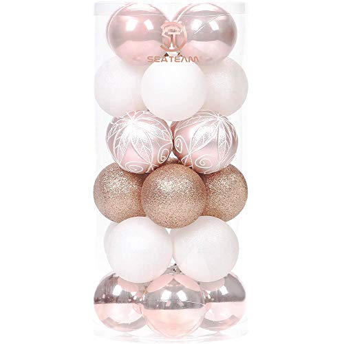 Feine dekorative Kleinigkeit mit Gemälde & funkelndem Weihnachtsbaumschmuck als Thema, Christbaumkugel-Set—24 Stück von Sea Team