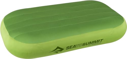 Sea to Summit - Aeros Ultralight Deluxe Reisekissen XL - Leicht zum Aufblasen - rutschfest - Ultra-SIL Reißverschluss-Tasche - Camping & Fahrradtouren - 56 x 36 x 14cm - Lime Green - 195g von Sea to Summit