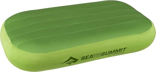 Sea to Summit - Aeros Ultralight Deluxe Reisekissen XL - Leicht zum Aufblasen - rutschfest - Ultra-SIL Reißverschluss-Tasche - Camping & Fahrradtouren - 56 x 36 x 14cm - Lime Green - 195g von Sea to Summit