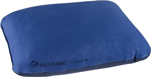 Sea to Summit - Aeros Ultralight Deluxe Reisekissen R - Leicht zum Aufblasen - rutschfest - Ultra-SIL Reißverschluss-Tasche - Camping & Fahrradtouren - 34 x 24 x 13cm - Navy Blue - 220g von Sea to Summit