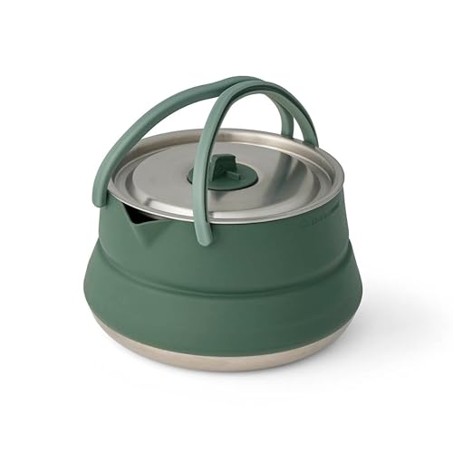 SEA TO SUMMIT - Detour Kettle 1,6L - Zusammenfaltbarer Campingkessel - 2 Personen - Platzsparender Wasserkocher mit Griff - BPA-frei - Camping-Kochgeschirr aus Edelstahl & Silikon - 436 g von Sea to Summit