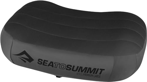 Sea to Summit - Aeros Ultralight Deluxe Reisekissen L - Leicht zum Aufblasen - rutschfest - Ultra-SIL Reißverschluss-Tasche - Camping & Fahrradtouren - 42 x 30 x 13cm - Grey - 114g von Sea to Summit