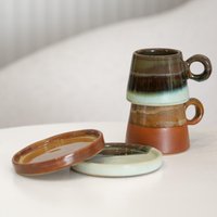 Keramik Espressotasse Mit Untertassen, Handgemachte Housewarming Geschenk, 2, 5 Unzen Kaffeetasse, Kaffee-Enthusiasten Espressotasse von SeaEraCeramic