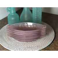 Vintage Arcoroc Frosted Pink/Lavendel Glas Banana Split Sundae Boote Verkauft in Paar | 2 Vintage Arcoroc Frosted Pink/Lavendel Glas Banana Split Sundae Boote Verkauft in Paar | 2 von SeaFindDesigns
