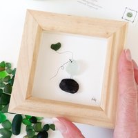 Seeglasvogel Mit Herz Bild - Süßes Original Kunstwerk Rahmen, Danke, Denken An Dich, Ich Liebe Geschenk Für Freunde von SeaGlassbyCraftHappy