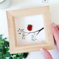 Sea Glass Robin Gerahmte Wand Kunst - Trauer Und Beileid Geschenk, Original Geschenk Für Freunde von SeaGlassbyCraftHappy