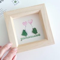 Seeglas Lovebirds Mit Luftballons Bild - Perfekte Neue Baby Geschenkidee von SeaGlassbyCraftHappy