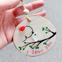 Sea Glass Vogel Herz Hängende Dekoration - Love Token, Geschenk Für Einen Geliebten Menschen Sea Glass Vogel Herz Hängende Dekoration - Love Token, Geschenk Für Einen Geliebten Menschen von SeaGlassbyCraftHappy