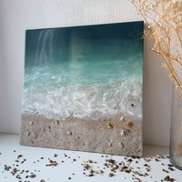 Original 3D-Meereskunst. Geschenk Für Ihn. Ozean Harz Kunst. Maritime Strand Malerei. Delfin. Kleine Welle von SeaOnTheWall