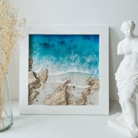 Original Gemälde Vom Ozean. Geschenkidee. Meeresharz Kunst. Maritime Strand Malerei. Kleine Welle von SeaOnTheWall