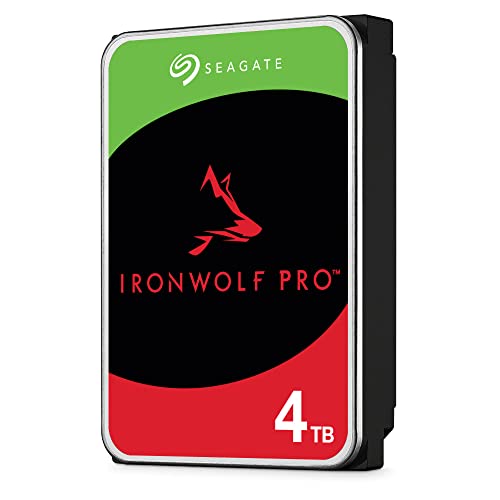 Seagate IronWolf Pro, NAS interne Festplatte 4TB HDD, 3.5 Zoll, 7200 U/Min, CMR, 128 MB Cache, SATA 6GB/s, silber, inkl. 3 Jahre Rescue Service, Modellnr.: ST4000NE001 von Seagate