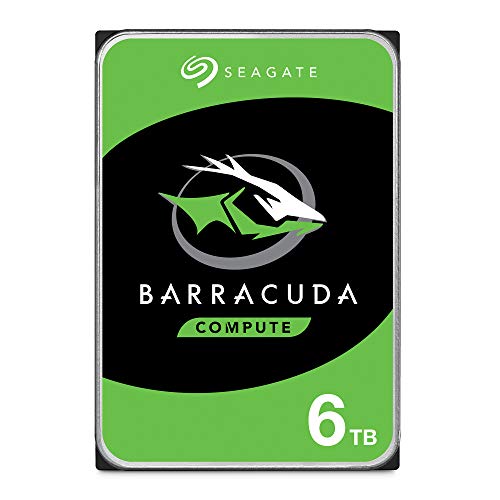 Seagate BarraCuda 6TB, Interne Festplatte HDD, 3.5 Zoll, 5400 U/Min, 256 MB Cache, SATA 6GB/s, silber, inkl. Data Rescue Service (ST6000DMZ03) von Seagate