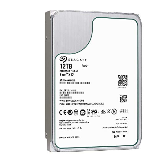 Seagate Exos ST12000NM0007 Exos x12 12 TB SATA 6 Gbit/s 256 MB Cache Enterprise Festplatte (zertifiziert generalüberholt) von Seagate