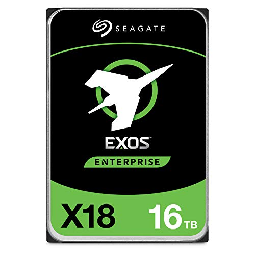 Seagate Exos X18 Enterprise, 16TB HDD, CMR 3.5 Zoll, Hyperscale SATA 6GB/s, 7.200 U/min, 512e, 4Kn FastFormat, geringe Latenz mit verbessertem Caching, Modellnr.: ST16000NM000J von Seagate