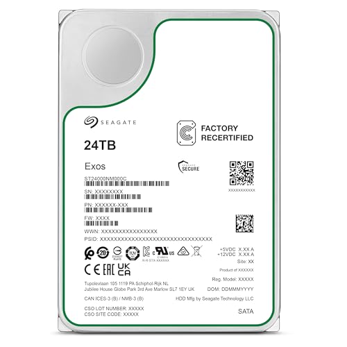 Seagate Exos X24 24TB Interne Server Festplatte ST24000NM000C 3,5 Zoll HDD SATA3 512MB 7200RPM von Seagate