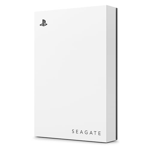 Seagate Game Drive PS4/PS5, 5TB, tragbare externe Festplatte, 2.5 Zoll, USB 3.0, weiß, LED blau, Plug and Play, Modellnr.: STLV5000200 von Seagate