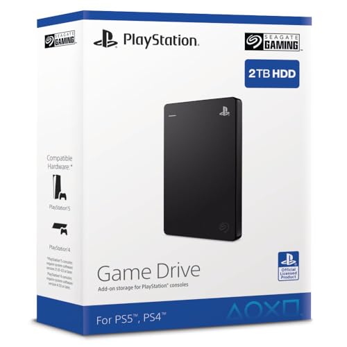 Seagate Game Drive PS4 2TB tragbare externe Festplatte, 2.5 Zoll, USB 3.0, Playstation4, Modellnr.: STGD2000200 von Seagate