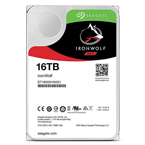 Seagate IronWolf Interne Festplatte 3,5 16TB HDD Garantie 3 Jahre 256MB 7200rpm Betrieb 24 Stunden PC NAS für RV Sensor ST16000VN001 von Seagate