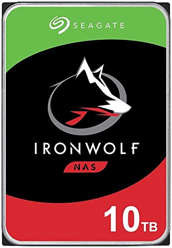 Seagate IronWolf 10TB NAS interne Festplatte HDD - CMR 3,5 Zoll SATA 6Gb/s 7200 RPM 256MB Cache für RAID Network Attached Storage, mit Rescue Service (ST10000VN0008) von Seagate