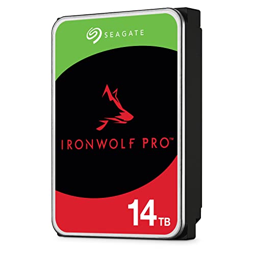 Seagate IronWolf Pro, NAS interne Festplatte 14TB HDD, 3.5 Zoll, 7200 U/Min, CMR, 256 MB Cache, SATA 6GB/s, silber, inkl. 3 Jahre Rescue Service, ST14000NE0008 von Seagate