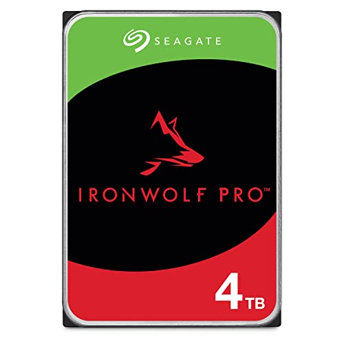 Seagate IronWolf Pro, NAS interne Festplatte 4TB, 3.5 Zoll, 7200 u/min, 128 MB Cache, SATA 6GB/s, silber, bulk, inkl. 3 Jahre Rescue Service, Modellnr.: ST4000NE0025 von Seagate