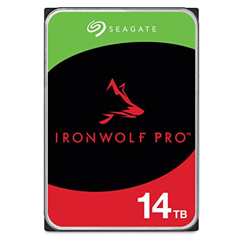 Seagate IronWolf Pro 14 TB, NAS interne Festplatte, 3.5 Zoll, 7200 U/Min, CMR, 256 MB Cache, SATA 6 GB/S, inkl. 3 Jahre Rescue Service, Modellnr.: ST14000NT001 von Seagate
