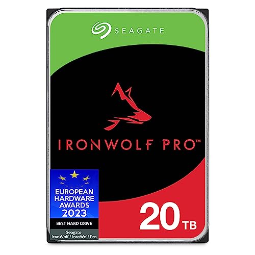 Seagate IronWolf Pro 20TB, NAS interne Festplatte 3.5 Zoll, 7200 U/Min, CMR, 256 MB Cache, SATA 6 GB/S, inkl. 3 Jahre Rescue Service, Modellnr.: ST20000NTZ01 von Seagate