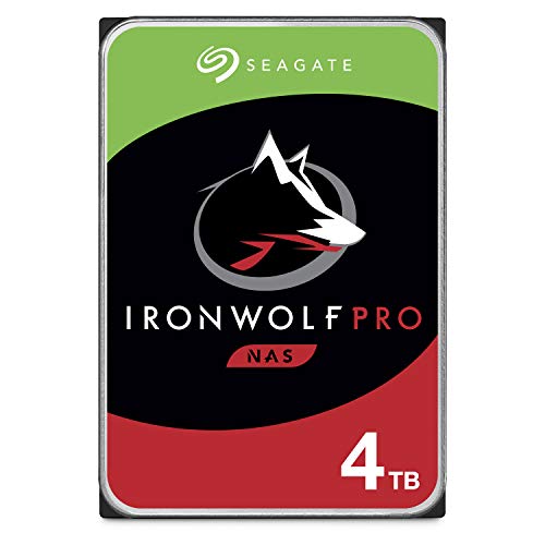 Seagate IronWolf Pro 4 TB interne Festplatte, NAS HDD, 3.5 Zoll, 7200 U/Min, CMR, 128 MB Cache, SATA 6 GB/S, silber, 3 Jahre Data Rescue Service, FFP, Modellnr.: ST4000NEZ01 von Seagate