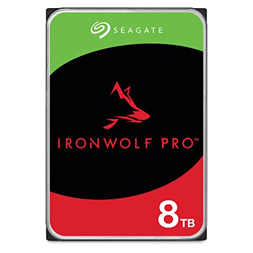 Seagate IronWolf Pro 8TB, NAS interne Festplatte, 3.5 Zoll, 7200 U/Min, CMR, 256 MB Cache, SATA 6 GB/S, inkl. 3 Jahre Rescue Service, Modellnr.: ST8000NTZ01 von Seagate