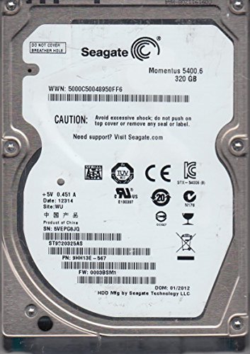Seagate Momentus ST9320325AS Interne Festplatte 320GB (6,4 cm (2,5 Zoll), 5400rpm, 8MB Cache, SATA 3Gb/s, NCQ) bulk von Seagate