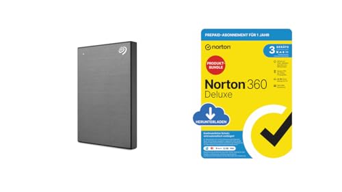 Seagate One Touch 4TB tragbare Externe Festplatte + Norton 360 Deluxe 2024, Antivirensoftware für 3 Geräte von Seagate